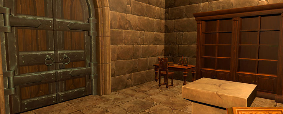 A medieval game environment rendered in Unity.