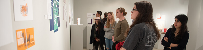 Students in art gallery