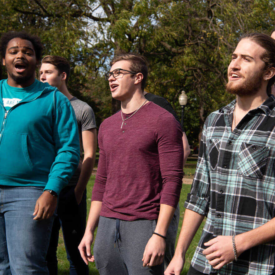 Men’s Glee Club sings out on the quad.