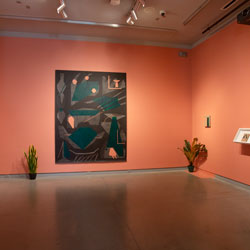 An art exhibition at the University Galleries.