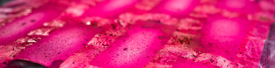 A glittery pink backdrop in progress.