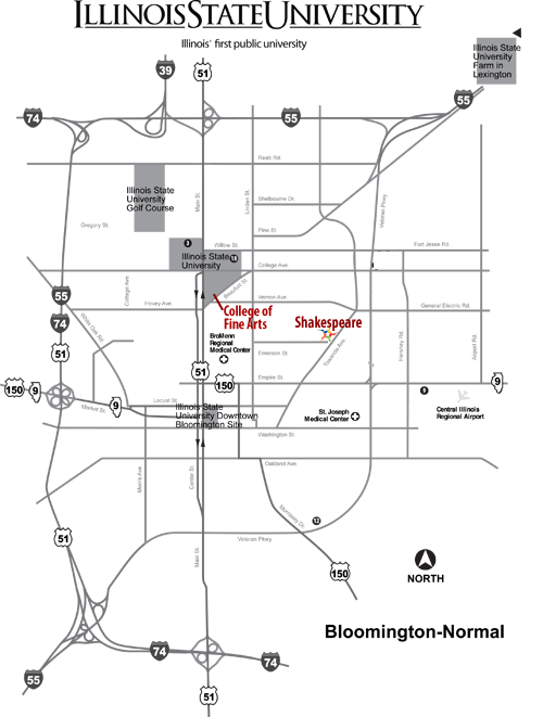 Map of the Bloomington-Normal area.